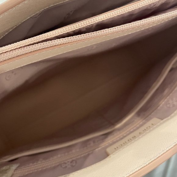 Tory Burch York Small Saffiano Leather Tote Bag, Light Oak - Picture 5 of 10